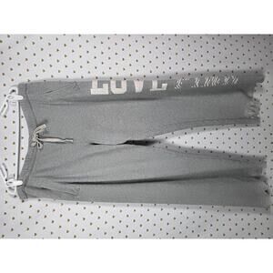 Victorias Secret PINK Boyfriend DIaper butt Joggers Pants Jogging Grey LOVE LRG